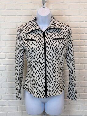 Nabi Zebra Print Zip Jacket Black White XS